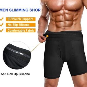 Men's Black Slimming Boxer Briefs (1 pair)